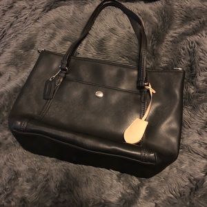 NEVER USED Black Leather Coach Purse